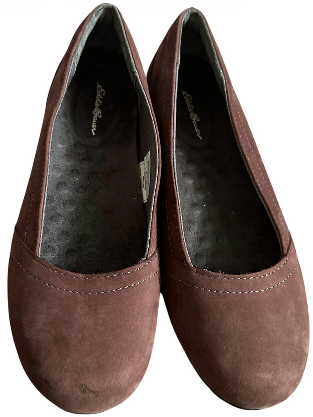 Eddie Bauer Women's Chocolate Brown Suede Slip-On Flats size 8